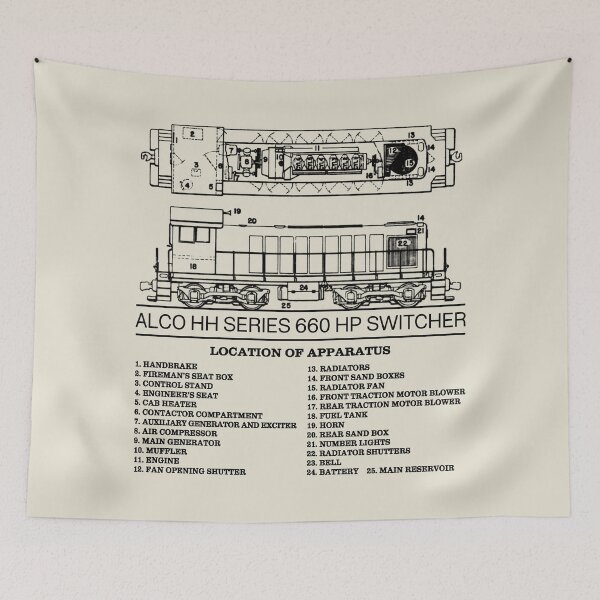 Item preview, ALCO HH Series 660 HP American Railroad Switcher Diagram designed and sold by Maljonic.