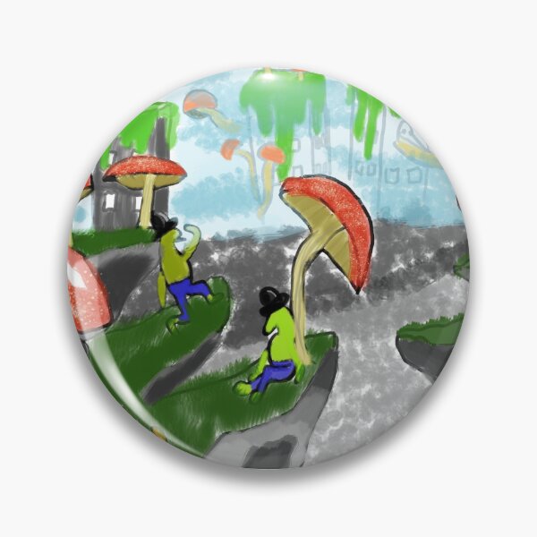 Item preview, Mushroom Frogs Sticker - Pin designed and sold by FrogLakeArt.