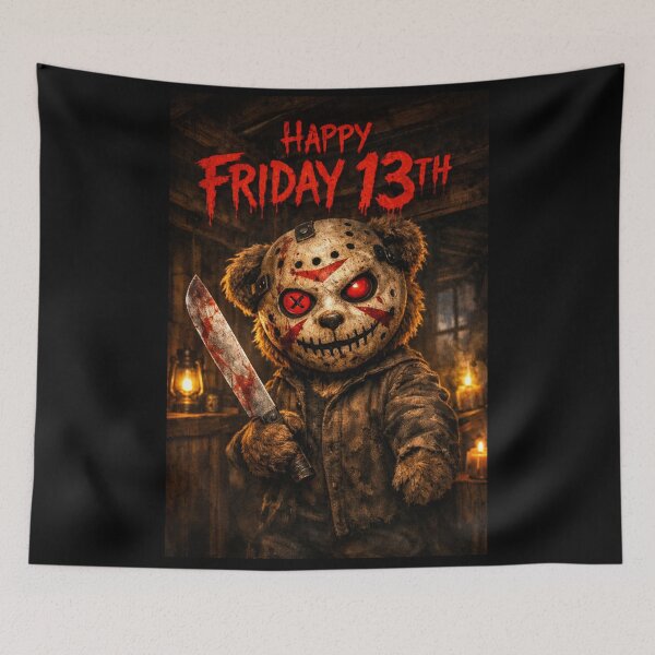 Item preview, Original Death Bear wishes you happy Friday 13th on behalf of his friend Jason  designed and sold by Gunnar Hermansen.