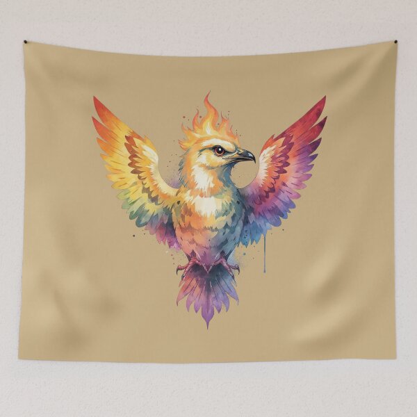 Item preview, Majestic Phoenix Rising - Vibrant Watercolor Wings designed and sold by MoonSoul Studio.