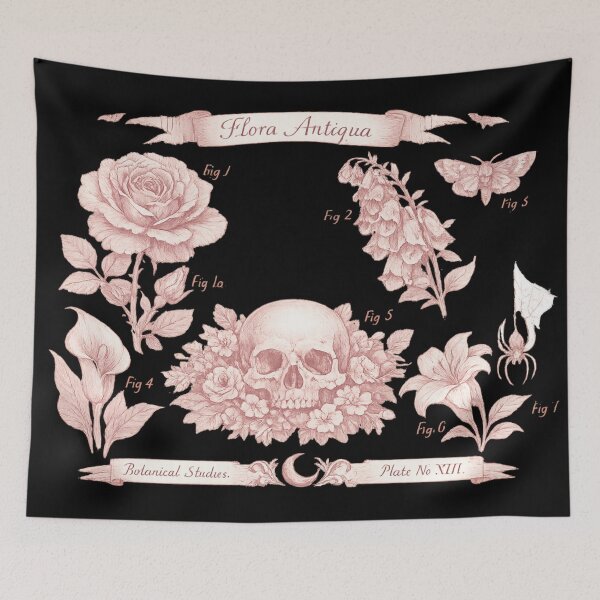 Item preview, Flora Antiqua | Botanical Memento Mori Plate designed and sold by Mouraludia.