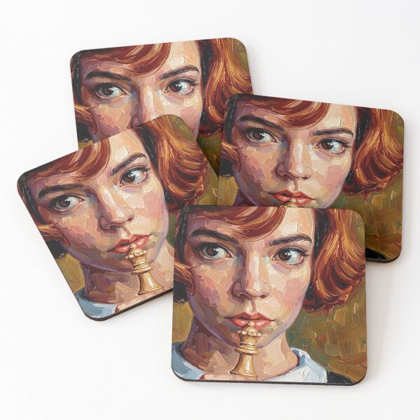 Item preview, The Grandmaster: Anya Taylor-Joy Chess Impasto Portrait designed and sold by Art's Diner.