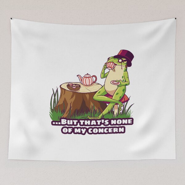 Item preview, Frog Sipping Tea – Funny Forest Meme Design designed and sold by dittoon.