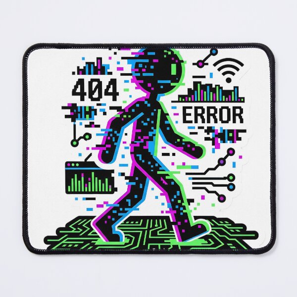 Item preview, Cyber Goth Stickman Glitch Aesthetic Error 404 Digital Burnout designed and sold by StickyGuys.