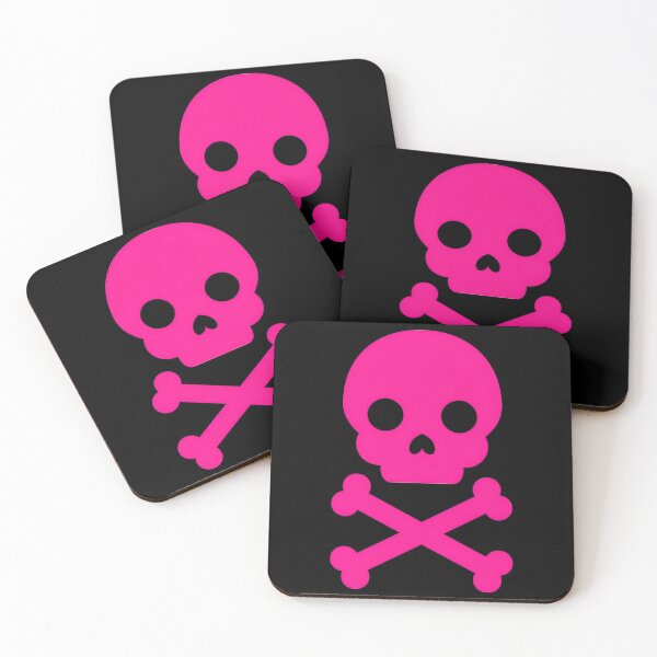 Item preview, Neon Pink Skull and Crossbones Graphic designed and sold by PrettyRottenCo.