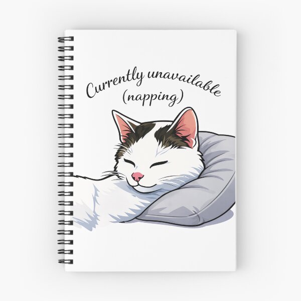 Aperçu de l'œuvre Actuellement indisponible (en train de faire la sieste) – Illustration d'un chat mignon qui dort créée et vendue par .onemoredesign..