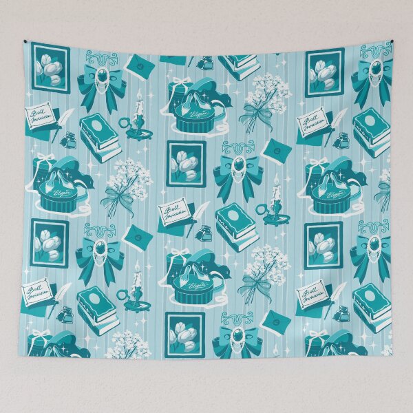 Item preview, Romantic Regency Aesthetic Pattern | Vintage Books, Bows and Royal Accessories Collage designed and sold by MinimalAnGo.
