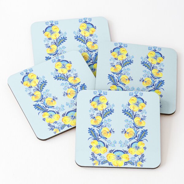 Item preview, Blue and yellow flowers Love Ukraine Petrykivka art Ukrainian independence designed and sold by Sunflower-7.