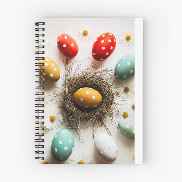 Item preview, Colorful Polka Dot Easter Eggs in Nest with Daisies designed and sold by Stellar Geometry.