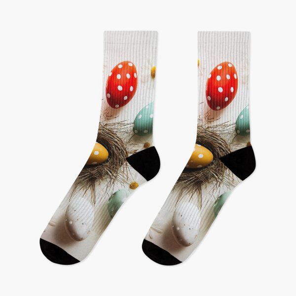 Item preview, Colorful Polka Dot Easter Eggs in Nest with Daisies designed and sold by Stellar Geometry.