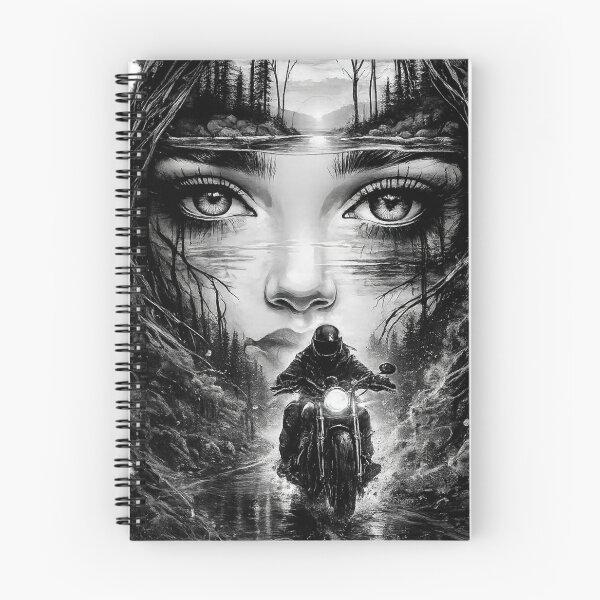 Item preview, Midnight Ride – Dark Surreal Motorcycle Art designed and sold by Shirtaholism.