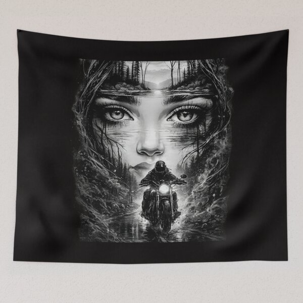 Item preview, Midnight Ride – Dark Surreal Motorcycle Art designed and sold by Shirtaholism.