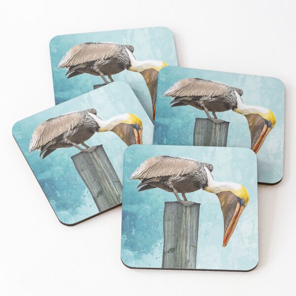 Item preview, Pelican Picnic Tropical Coastal Beach Bird Art designed and sold by Sharon Cummings Art.