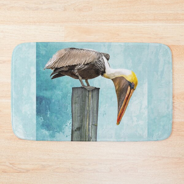 Artikelvorschau, Pelikan-Picknick, tropische Küste, Strand, Vogelkunst entworfen und verkauft von Sharon Cummings Art.