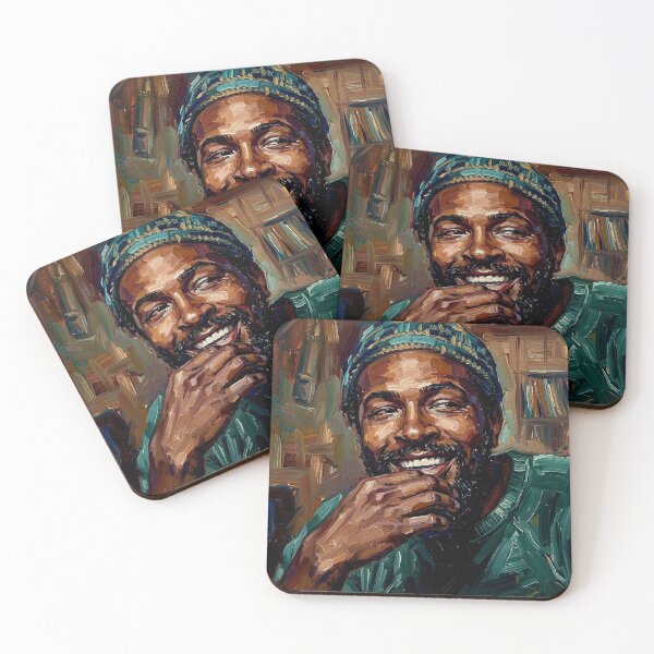 Item preview, The Prince of Soul: Marvin Gaye Radiant Emerald Impasto Portrait designed and sold by Art's Diner.