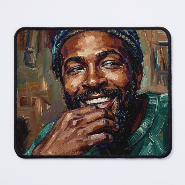 Item preview, The Prince of Soul: Marvin Gaye Radiant Emerald Impasto Portrait designed and sold by Art's Diner.