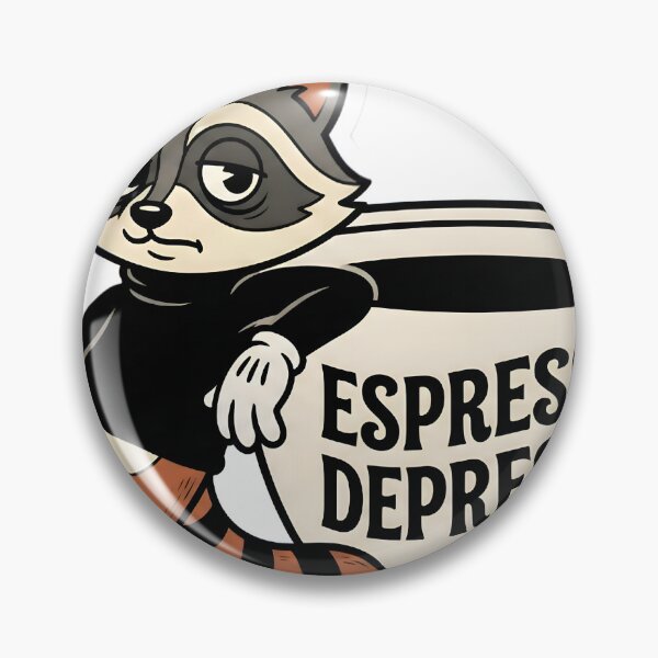 Item preview, Retro Vintage Raccoon Coffee Addict Espresso Depresso Aesthetic Mascot designed and sold by StickyGuys.