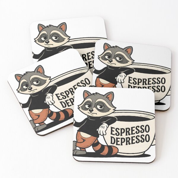 Item preview, Retro Vintage Raccoon Coffee Addict Espresso Depresso Aesthetic Mascot designed and sold by StickyGuys.