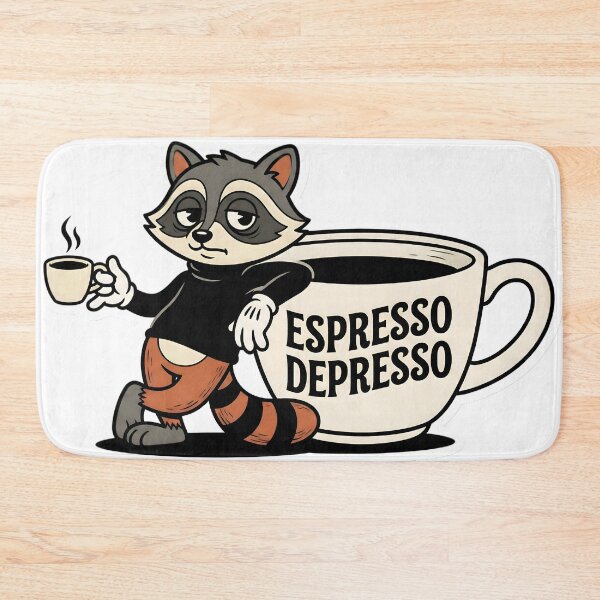 Item preview, Retro Vintage Raccoon Coffee Addict Espresso Depresso Aesthetic Mascot designed and sold by StickyGuys.