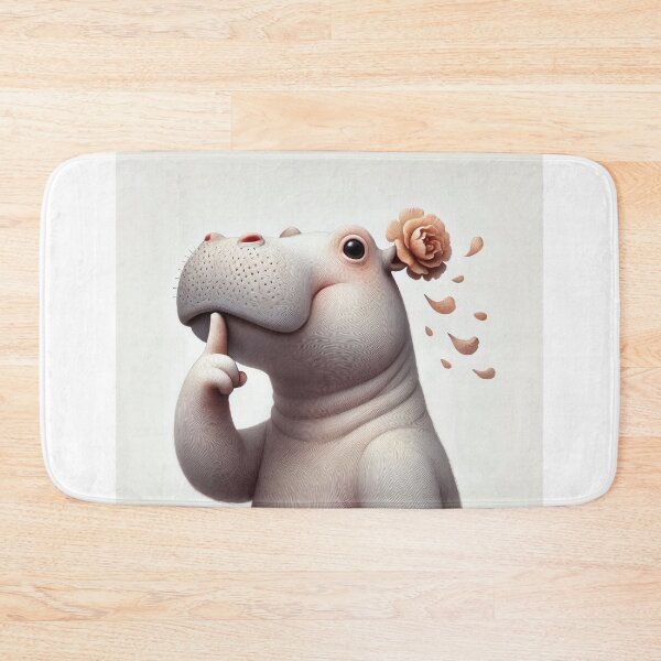 Item preview, A cute hippo making a shushing gesture. designed and sold by ideandesign.