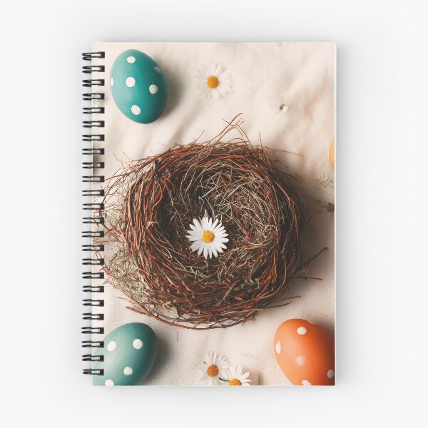 Item preview, Colorful Polka Dot Easter Eggs in Nest with Daisies designed and sold by Stellar Geometry.