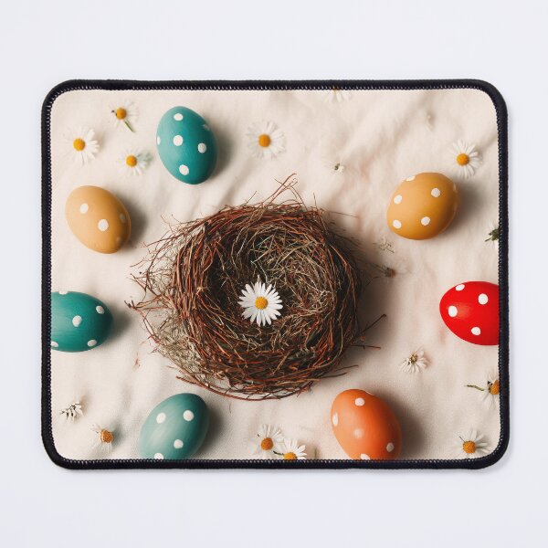 Item preview, Colorful Polka Dot Easter Eggs in Nest with Daisies designed and sold by Stellar Geometry.