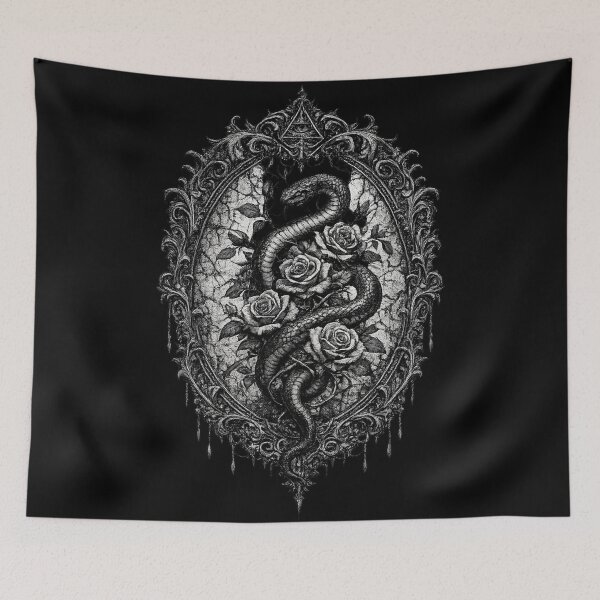 Item preview, Serpent Rose Crest | Gothic Baroque Emblem designed and sold by Mouraludia.