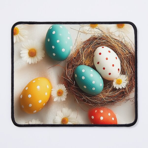 Item preview, Colorful Polka Dot Easter Eggs in Nest with Daisies designed and sold by Stellar Geometry.