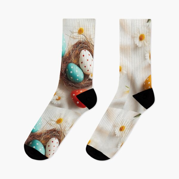 Item preview, Colorful Polka Dot Easter Eggs in Nest with Daisies designed and sold by Stellar Geometry.