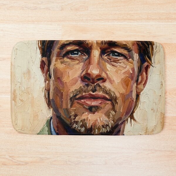 Item preview, The Modern Maverick: Brad Pitt Golden Hour Impasto Portrait designed and sold by Art's Diner.