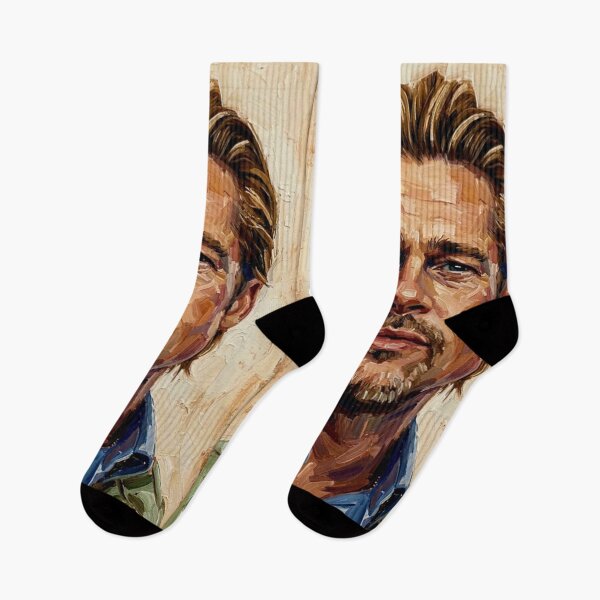 Item preview, The Modern Maverick: Brad Pitt Golden Hour Impasto Portrait designed and sold by Art's Diner.