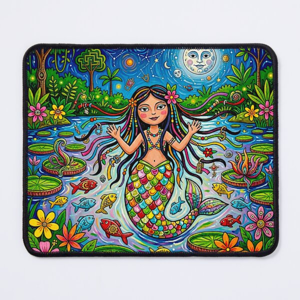 Item preview, Iara Brazilian Enchantress – Surreal Aquatic Fantasy Art #5 designed and sold by Helios Be. Lavsh.