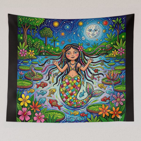 Item preview, Iara Brazilian Enchantress – Surreal Aquatic Fantasy Art #5 designed and sold by Helios Be. Lavsh.