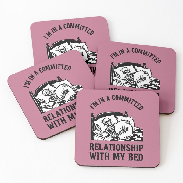 Item preview, Committed Relationship With My Bed Skeleton Humor designed and sold by GrafTeesLab.