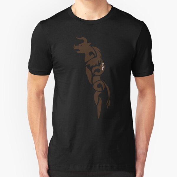 Gothic Brown Minotaur Slim Fit T-Shirt