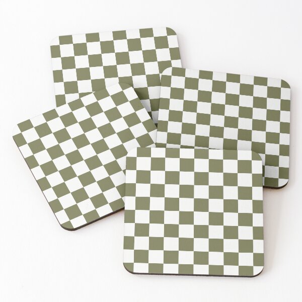Item preview, White And Olive Checkered Pattern designed and sold by pattern-archive.