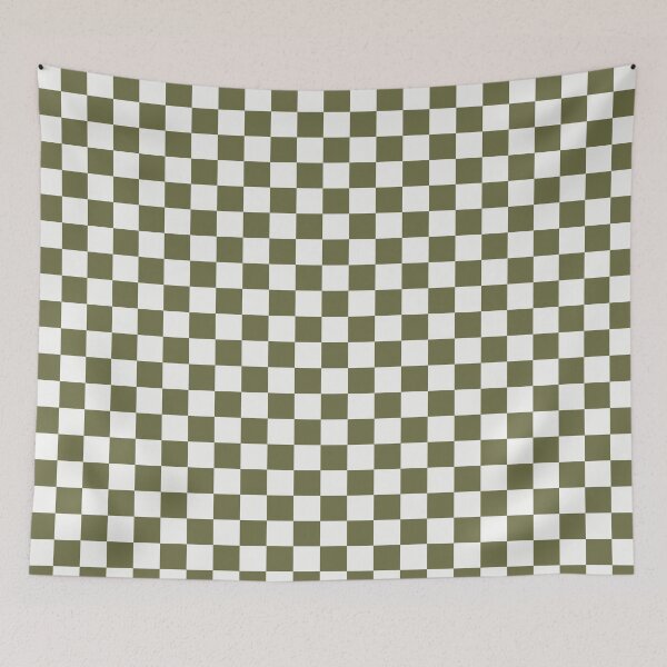 Item preview, White And Olive Checkered Pattern designed and sold by pattern-archive.