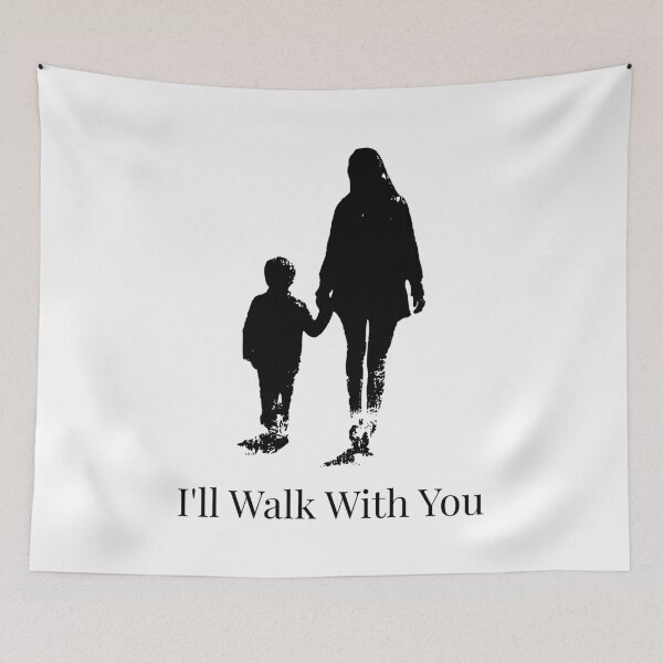 Item preview, I'll Walk With You – Caregiver and Child Silhouette Art designed and sold by WayOutWorks.