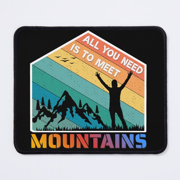 Item preview, All You Need Is To Meet Mountains – Retro Outdoor Adventure designed and sold by ArcticFoxStudio.