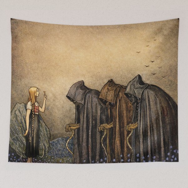 Item preview, Dark Fantasy Illustration Hooded Figures Confrontation for Gothic Art Lovers designed and sold by RickE.