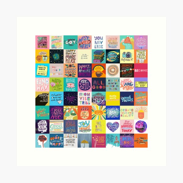 Positivity Patchwork Art Print