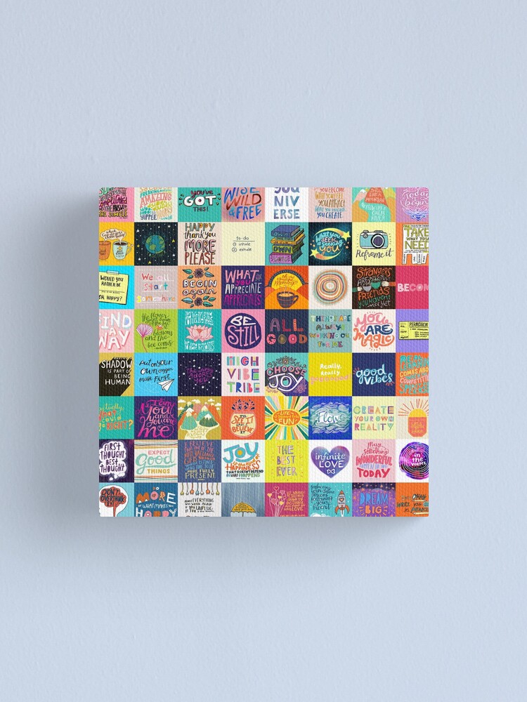Alternate view of Positivity Patchwork Canvas Print
