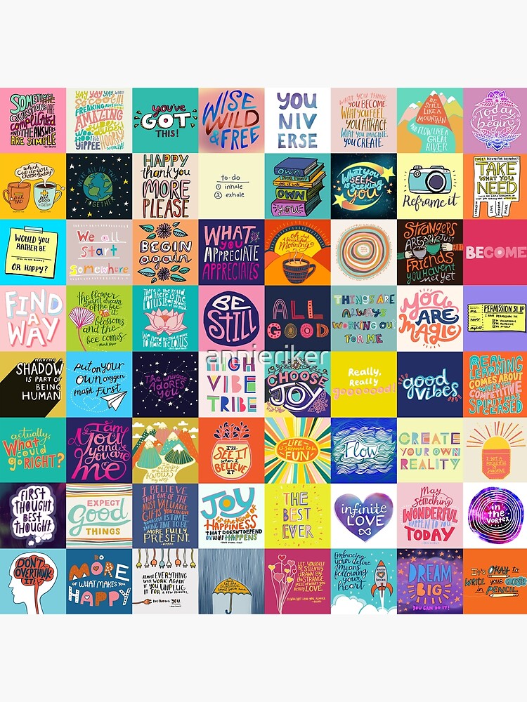 Thumbnail 3 of 3, Poster, Positivity Patchwork designed and sold by annieriker.