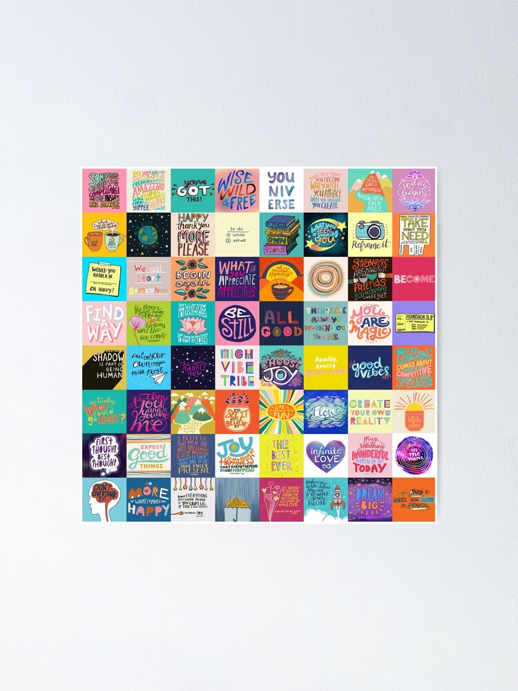 Thumbnail 1 of 3, Poster, Positivity Patchwork designed and sold by annieriker.