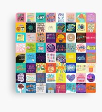 Positivity Patchwork Canvas Print
