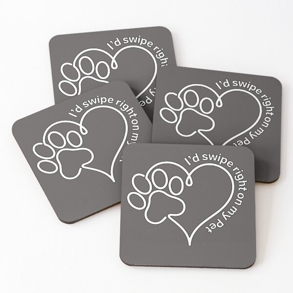 Item preview, I'd Swipe Right On My Pet Funny Heart Paw designed and sold by GrafTeesLab.