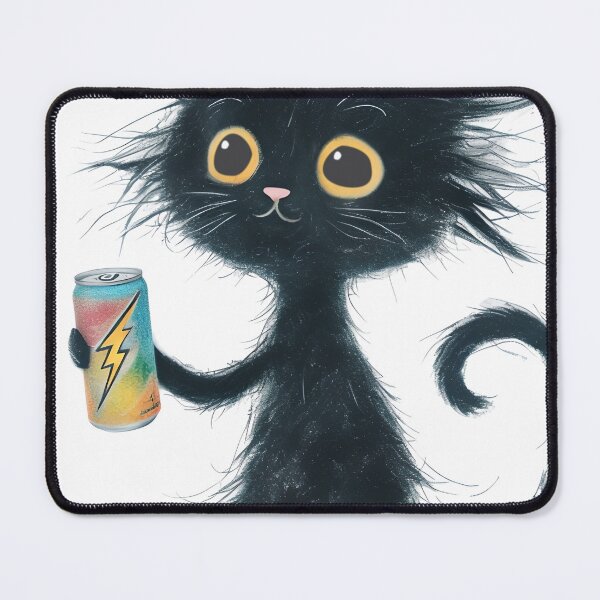 Item preview, Funny static buzz caffeine cat energy drink can't sleep designed and sold by BigMRanch.