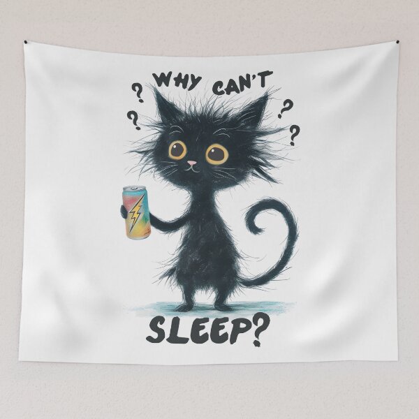Item preview, Funny static buzz caffeine cat energy drink can't sleep designed and sold by BigMRanch.