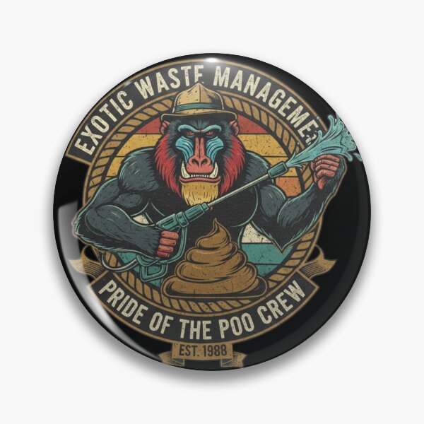 Item preview, Exotic Waste Management Pride of the Poo Crew Mandrill Zookeeper designed and sold by BlissHalo.