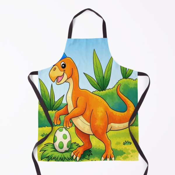 Item preview, Cute Orange Dinosaur with Egg – Kids Cartoon Dino Art designed and sold by MysticOMG.